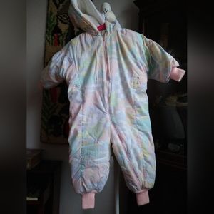 Adorable vintage kids 2T Ski Valley circus animal snow/winter suit